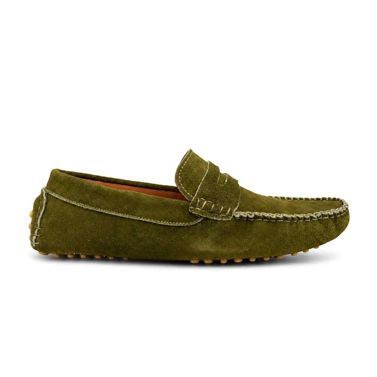 Moccasin pour homme confort 003-5 vert daim   miniature